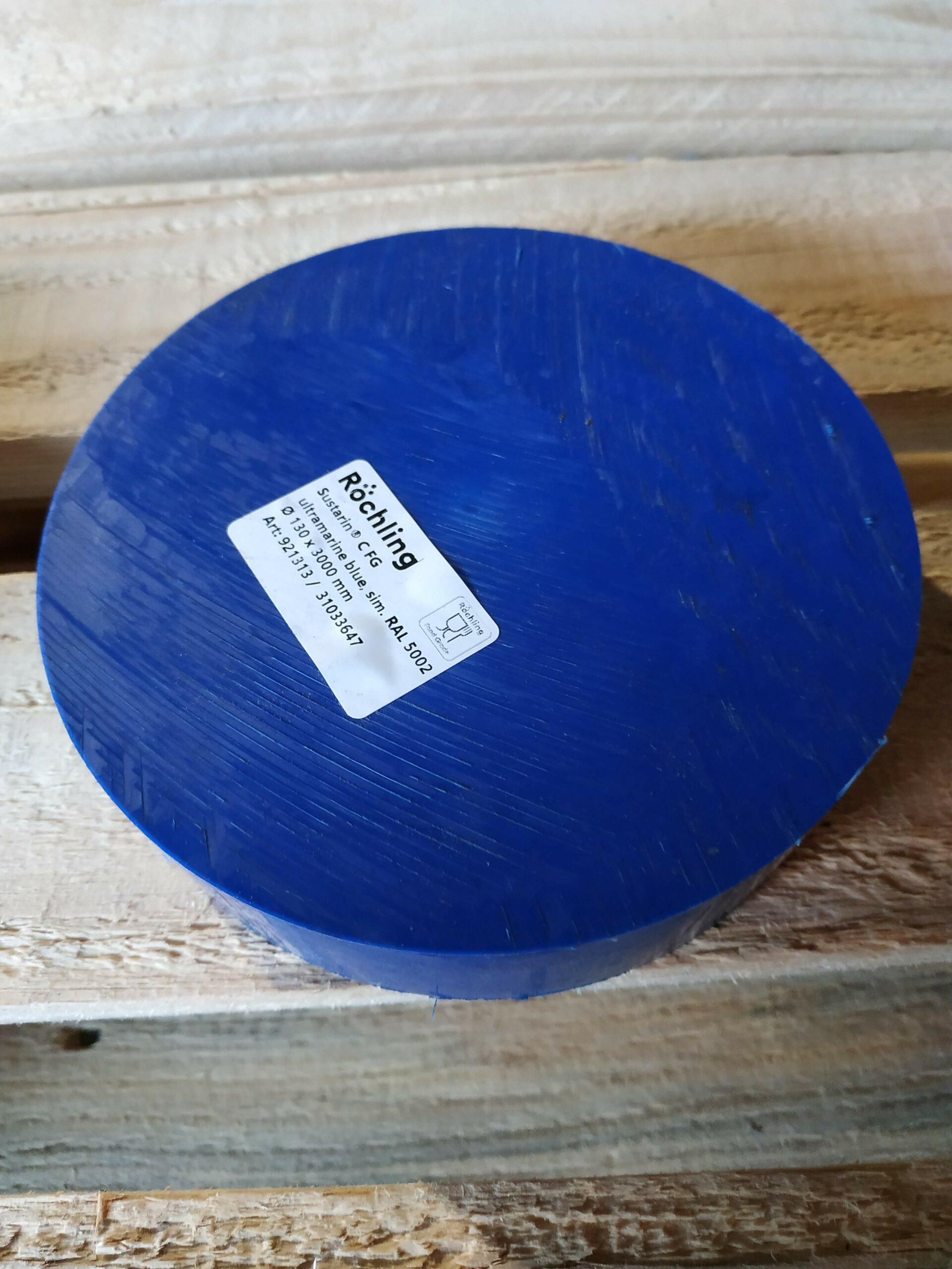 POM C staf blauw Ø 130mm | lengte 30mm outlet