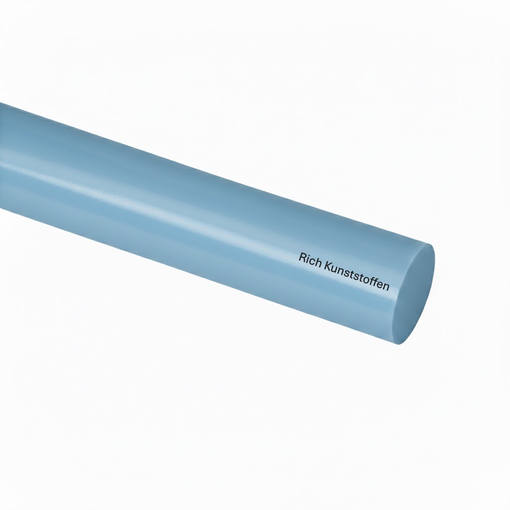 POM C + PE staf blauw Ø 120 mm | lengte 1000 mm