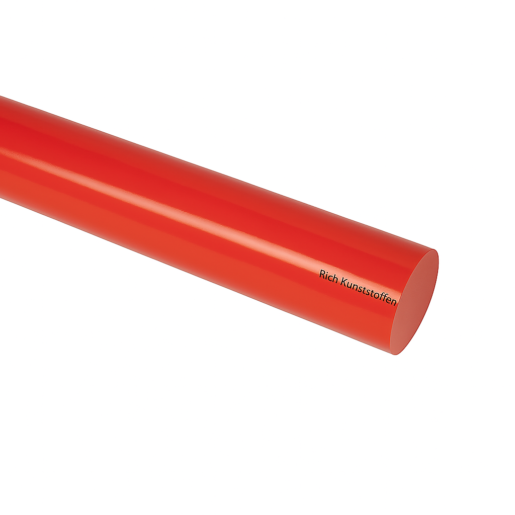 PVC staf 40mm rood | lengte 1000 mm