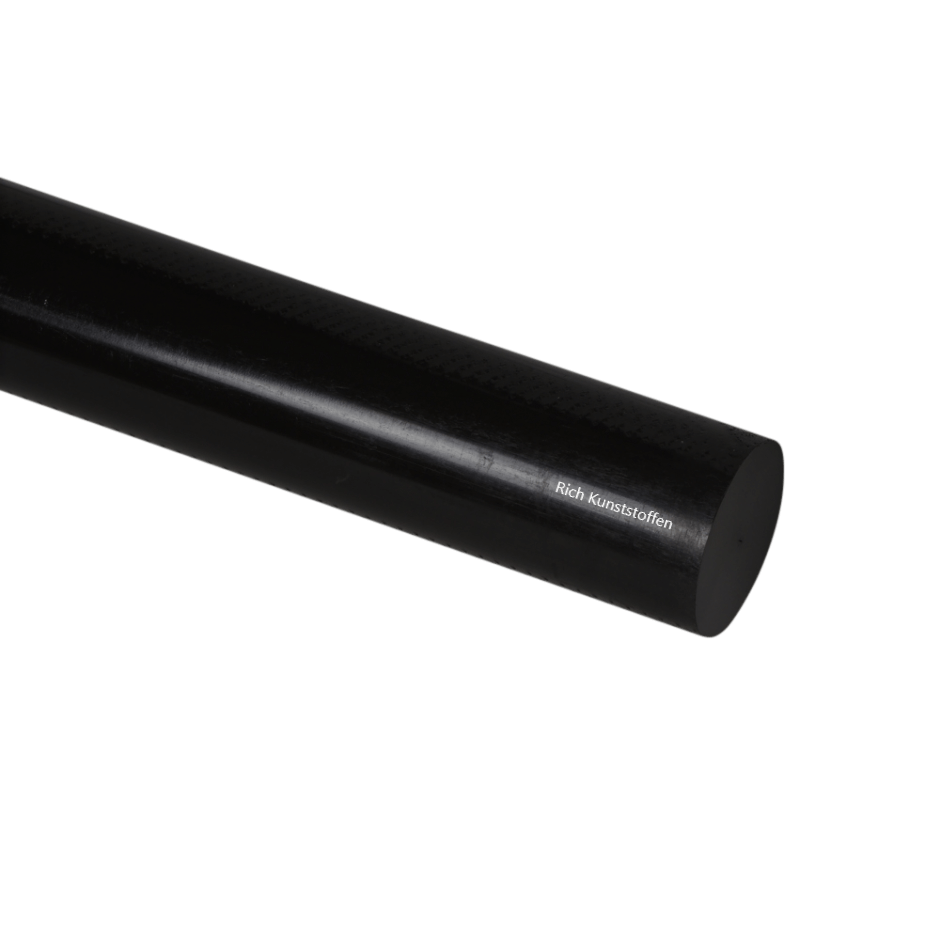 POM C staf zwart Ø 125 mm | 1000 mm